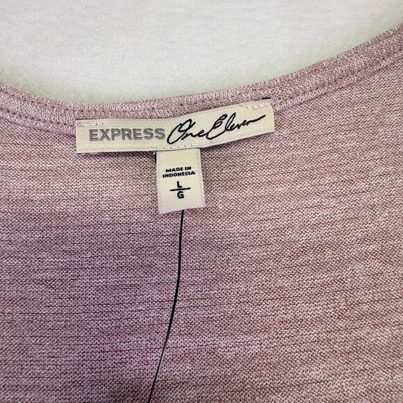 Express Crossover High Lo Sleeveless Knit Tank Top Asymmetrical Hem Pink Size L - Picture 7 of 9